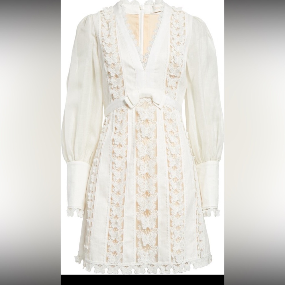 Zimmermann
Flutter Butterfly Lace Long Sleeve Linen Dress. - Picture 8 of 14